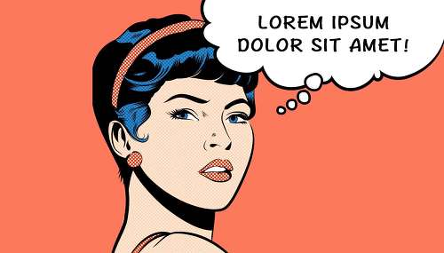 En tjej som pratar lorem